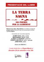 Cartell de la presentació del llibre 'La Terra Sagna. 106 Poemes per la Llibertat'