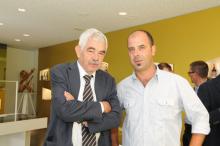 Pasqual Maragall amb el responsable de l'Espai Macià, Josep Segura (Ajuntament de les Borges Blanques)