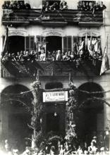 Míting del President Macià a la Plaça de les Borges Blanques (ANC. Any 1931.)